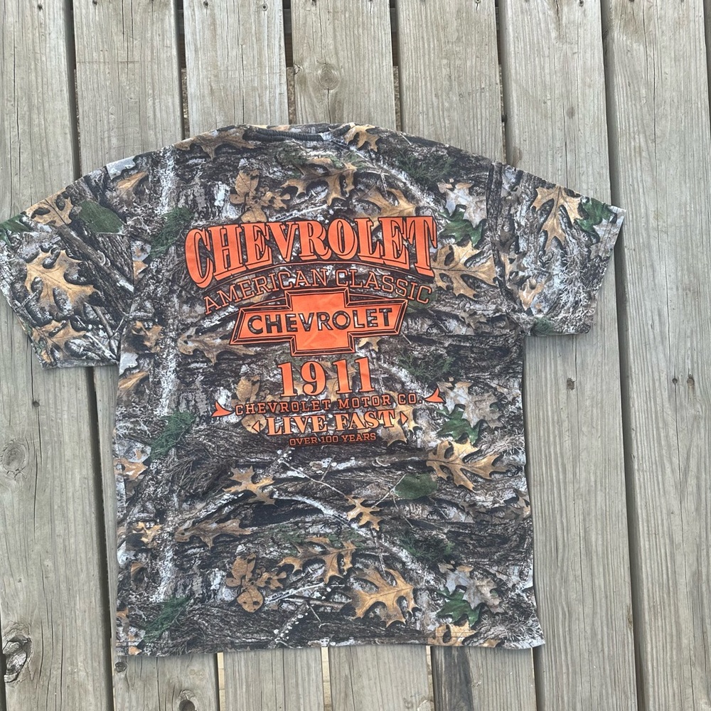 Mens Camo T-Shirt - Green and Orange